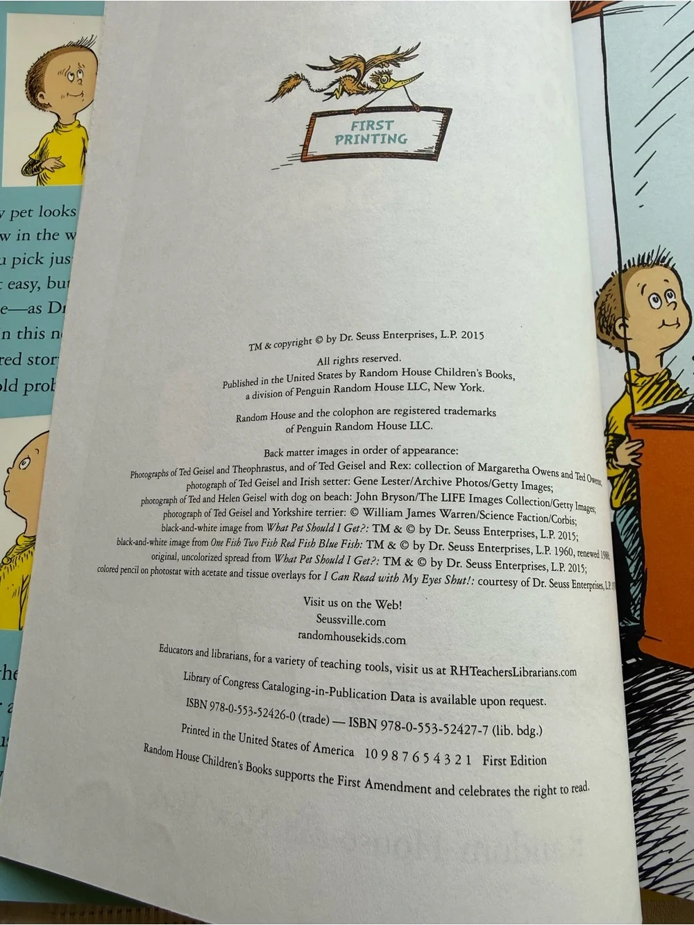 Dr. Seuss 2015 What Pet Should I Get? - Blue & Yellow Hard Cover Book